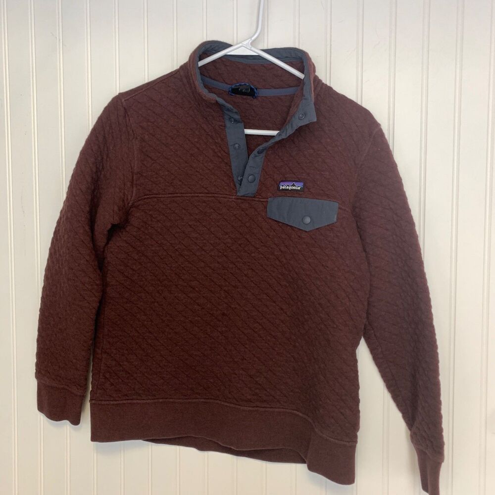 PATAGONIA Organic Cotton‎ Quilt Snap-T Pullover Jacket Oxide Red Size Medium